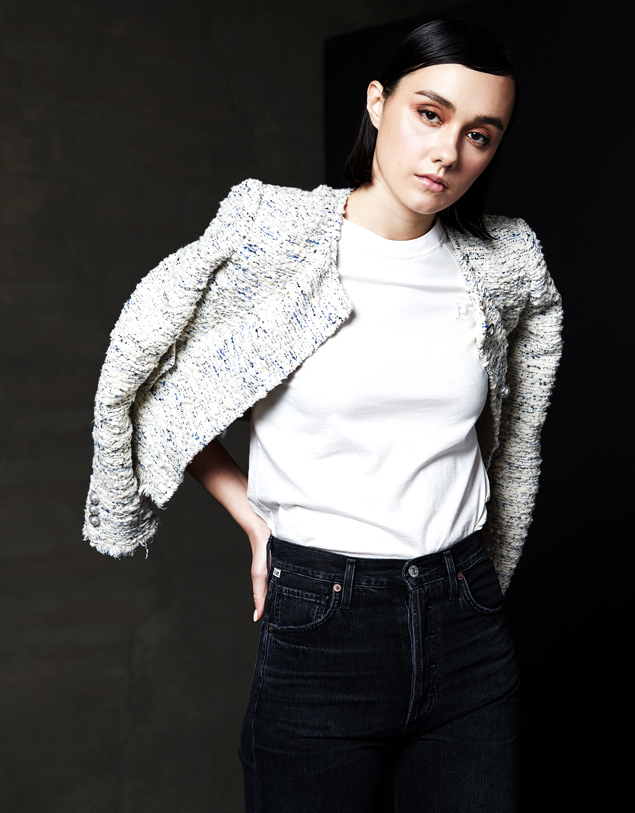 IRO Mercie Tweed Buttoned Blazer 