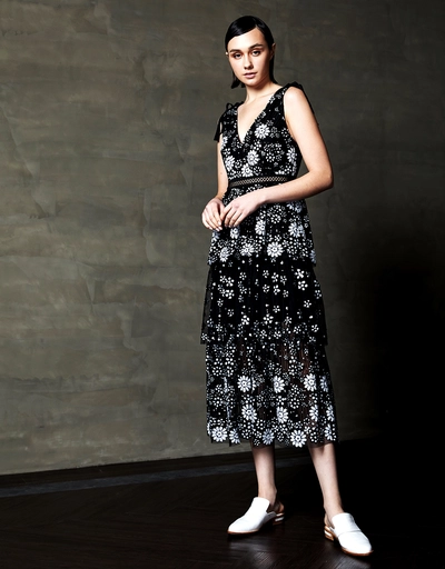 Starlet Deco Sequin Tiered Midi Dress