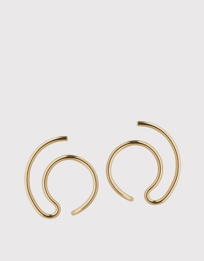 14ct Yellow Gold Orbit Fine Solar Earrings 