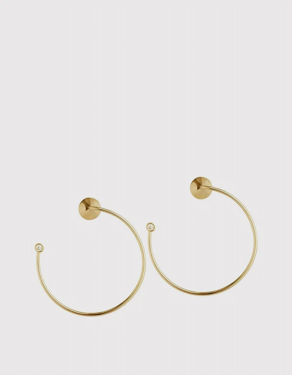 14ct Yellow Gold Orbit Fine Eclipse Earrings 