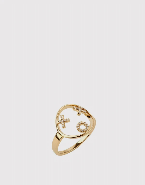Ruifier Jewelry  Moyen XOXO 18ct Yellow Gold Ring 