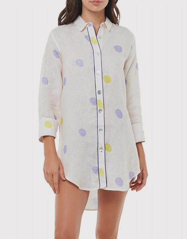 The Lazy Poet Sissy Boyfriend Shirt Pajama-Polka Dots