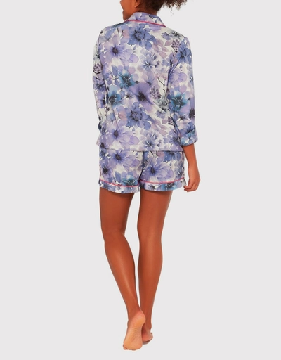 Vera Long Sleeve Pajama Set-Ocean Flowers