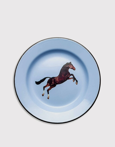 Horse Enamel Plate 