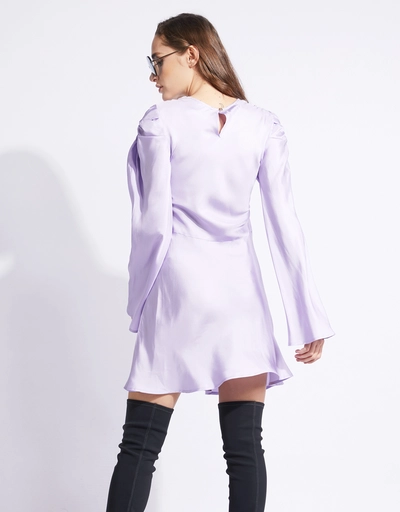 Just In Time Knotted Shoulder Silk Mini Dress