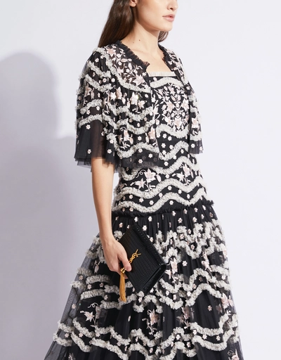 Tulle Bloom Floral Embroidered Floral Cape