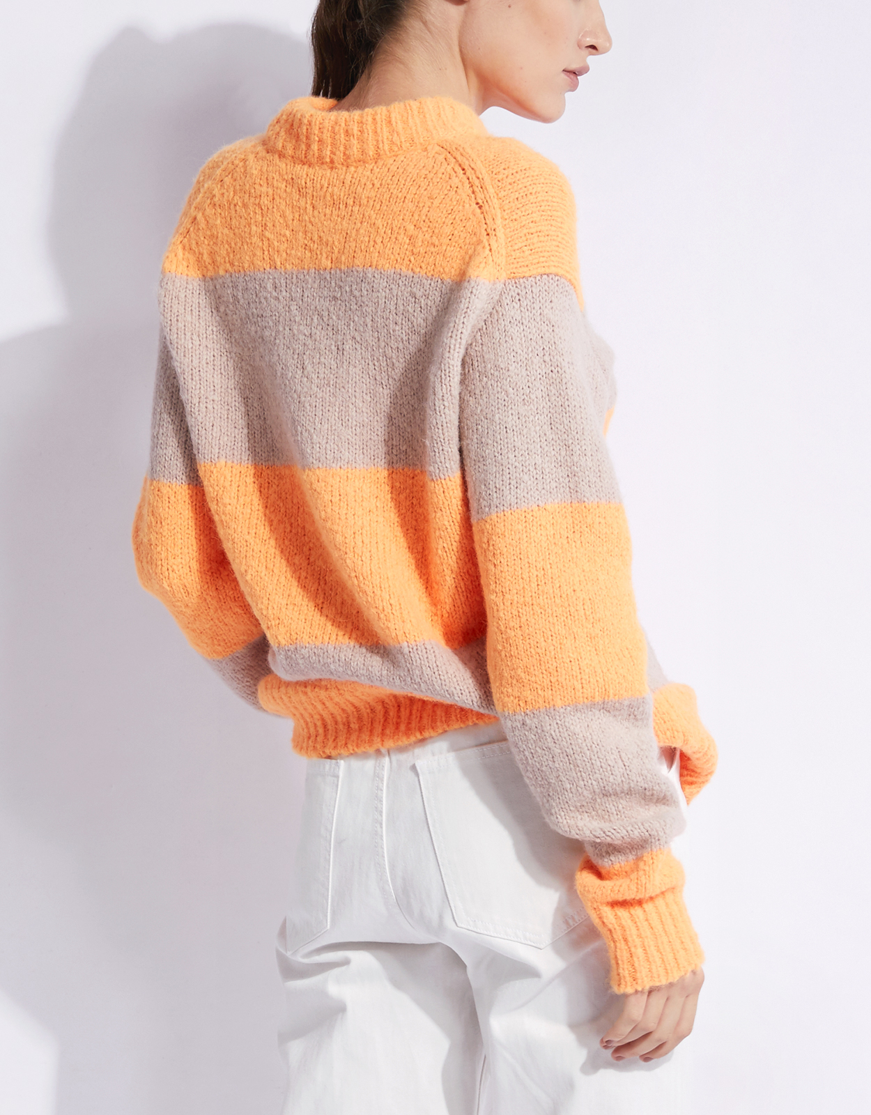Tibi Cozette Striped Alpaca Sweater 