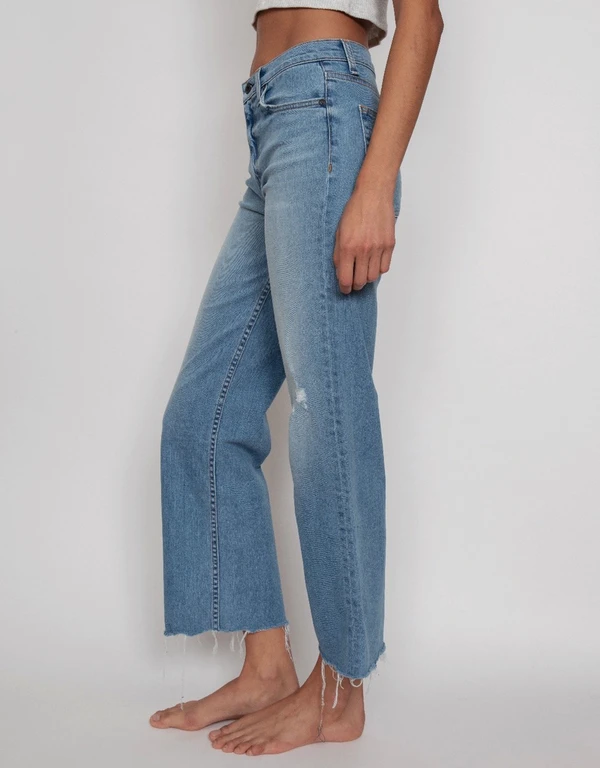 ASKK NY High-rised Stretch Cropped Wide-leg Jeans-Trestles