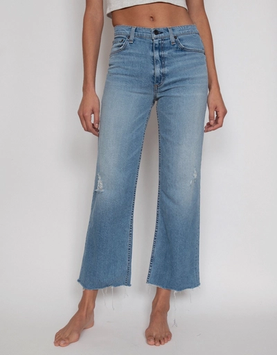 High-rised Stretch Cropped Wide-leg Jeans-Trestles