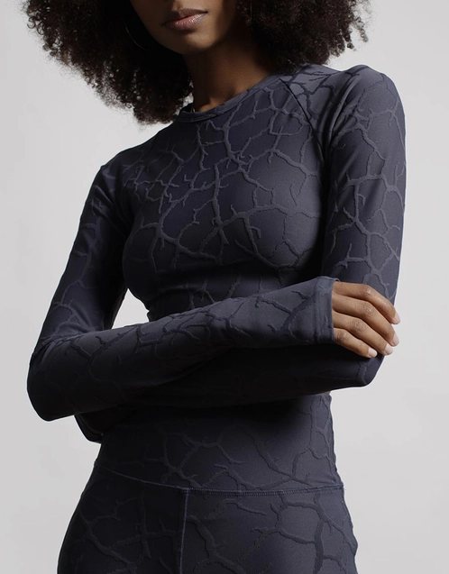 Cracked Earth 3D Activewear Long Sleeve Top
