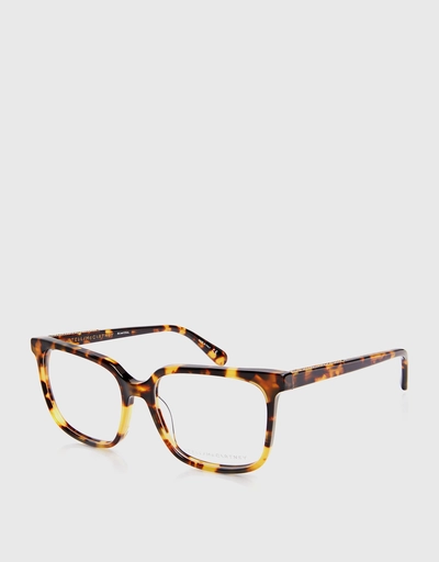 Chain Embellished Havana Square Eyeglasses