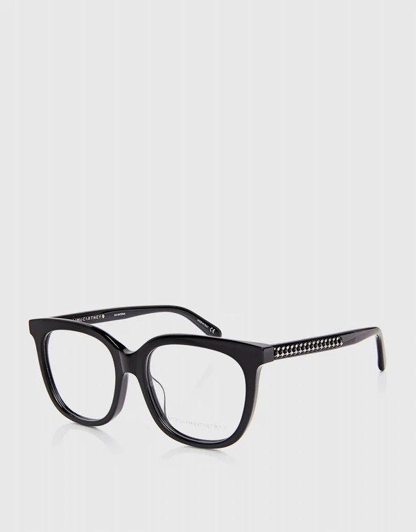 Stella McCartney Chain Embellished Square Eyeglasses