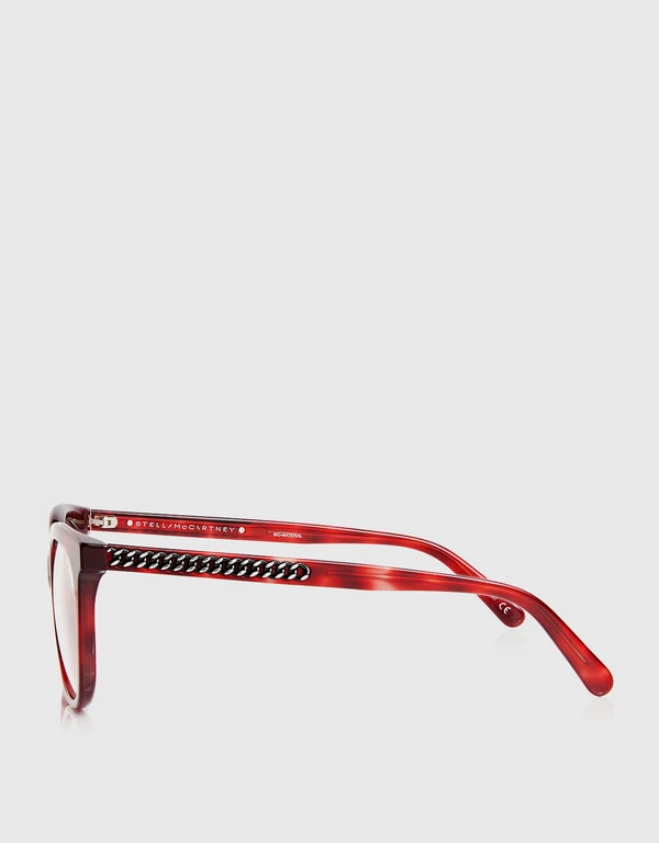 Stella McCartney 鏈飾玳瑁方框光學眼鏡