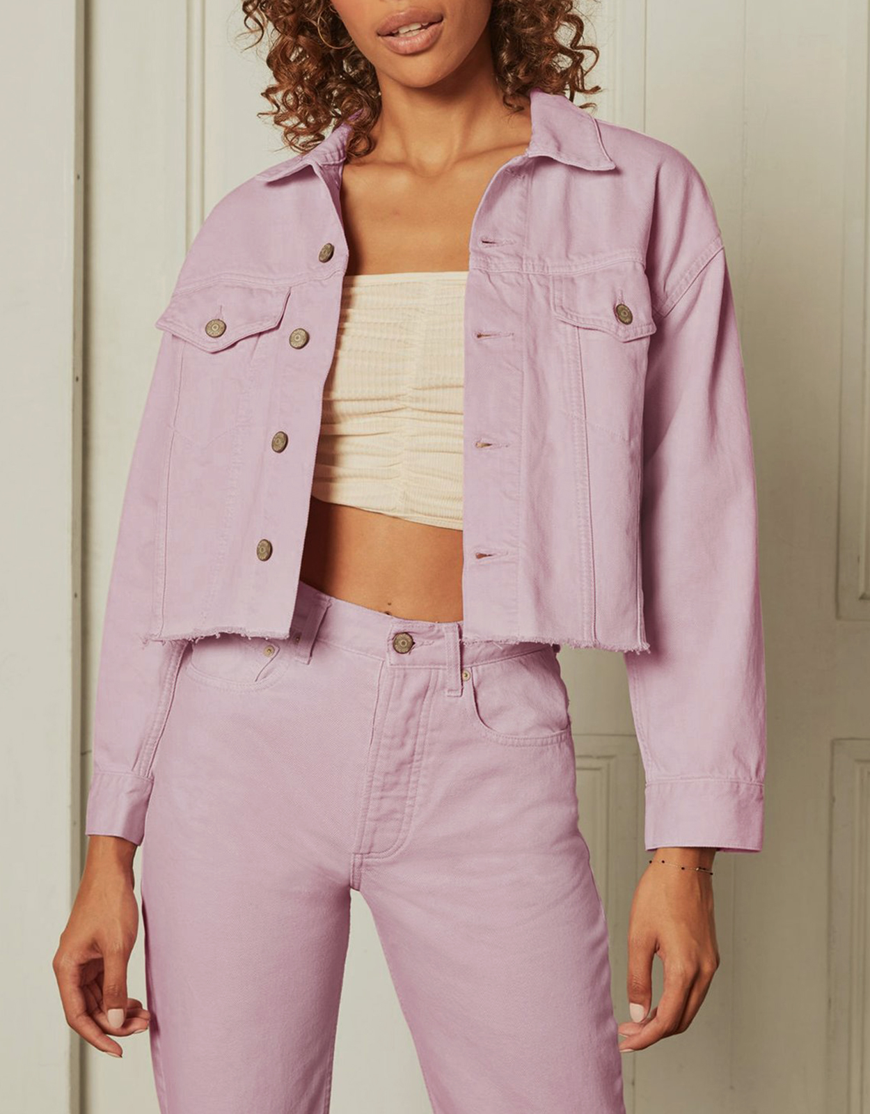 lavender denim jacket