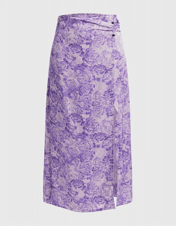 Ganni Floral Printed Midi Skirt