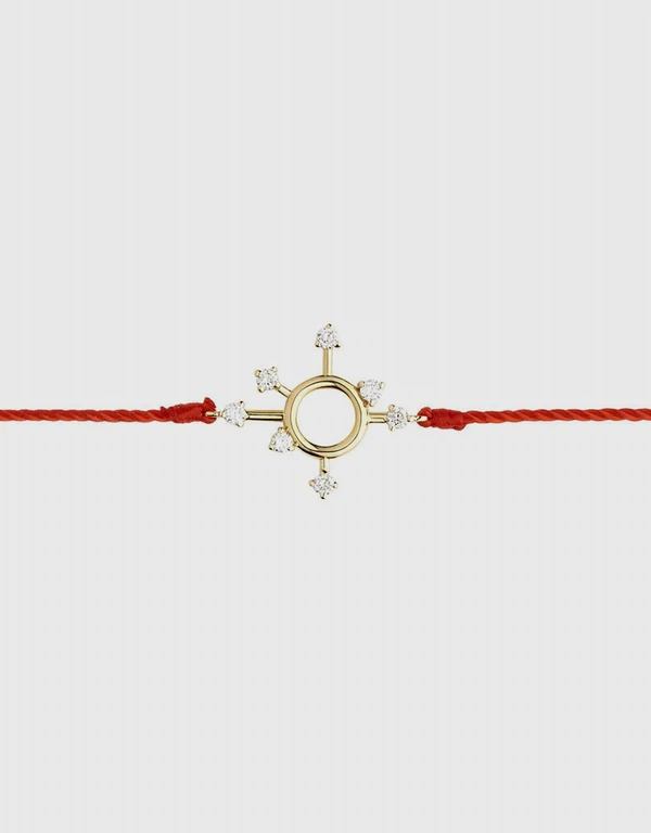 Ruifier Jewelry  Scintilla Epta Orb 18ct 黃金和紅繩帶鑽手鍊