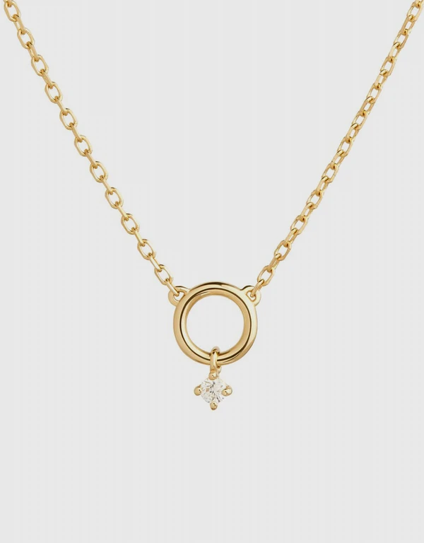 Ruifier Jewelry  18ct 黃金星際北極星鑽石項鍊