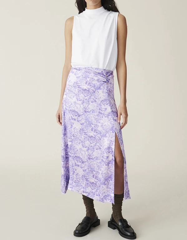 Ganni Floral Printed Midi Skirt
