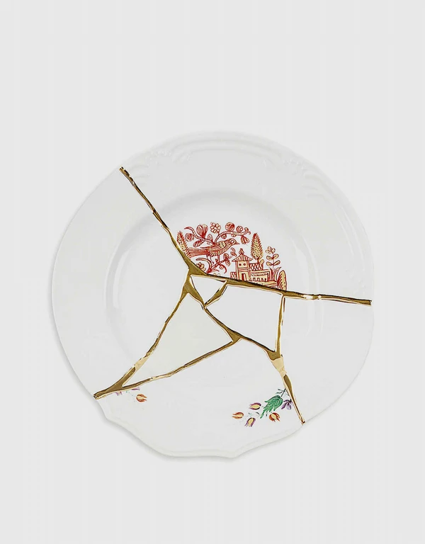 Seletti Kintsugi N1 Porcelain And 24ct Gold Dinner Plate 27cm