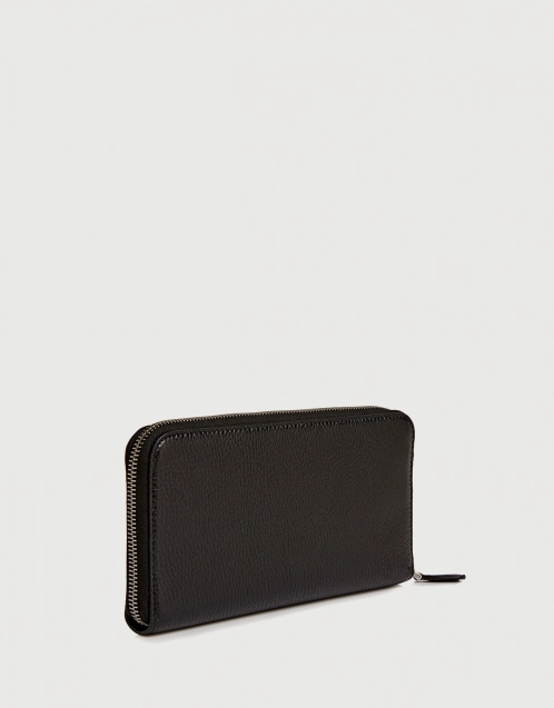 Large Leather Zip Around Long Wallet