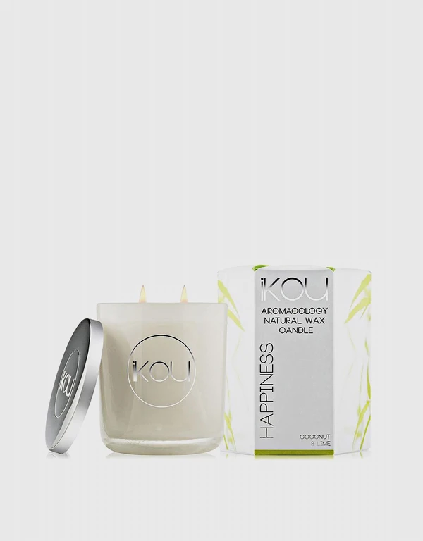 iKOU Eco-Luxury Aromacology Natural Wax Candle-Happiness