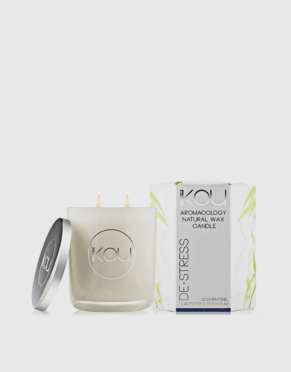 iKOU Eco-Luxury Aromacology Natural Wax Candle-De-Stress