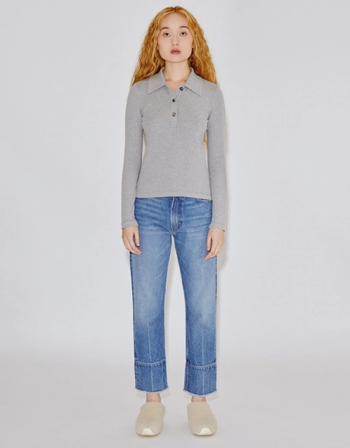 Rosetta Getty Long Sleeve Polo T-Shirt (Knitwear,Tops)