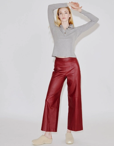 Pull On Cropped Straight Pants