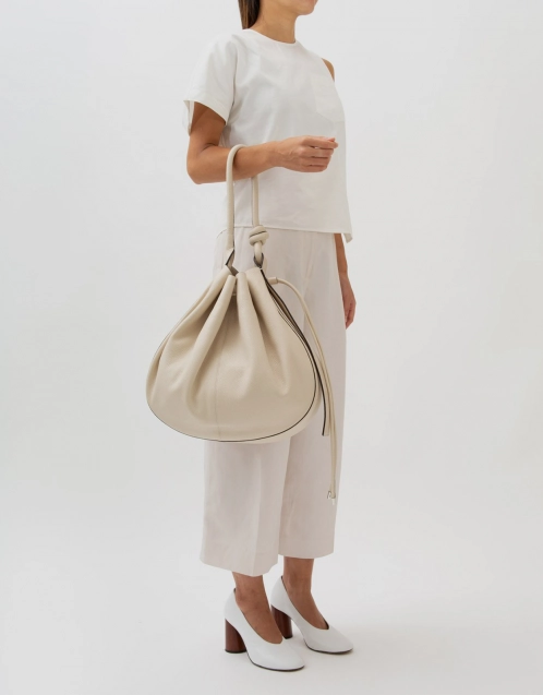 Ina Large Handcrafted Pebble Leather Shoulder Bucket Bag