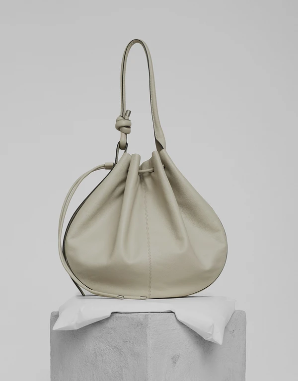 Behno Ina Large Handcrafted Pebble Leather Shoulder Bucket Bag