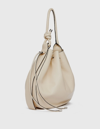 Ina Large Handcrafted Pebble Leather Shoulder Bucket Bag