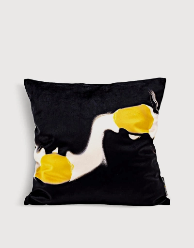 Lemon Graphic-print Woven Cushion Cover