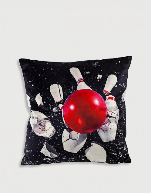 Bowling Graphic-print Woven Cushion 
