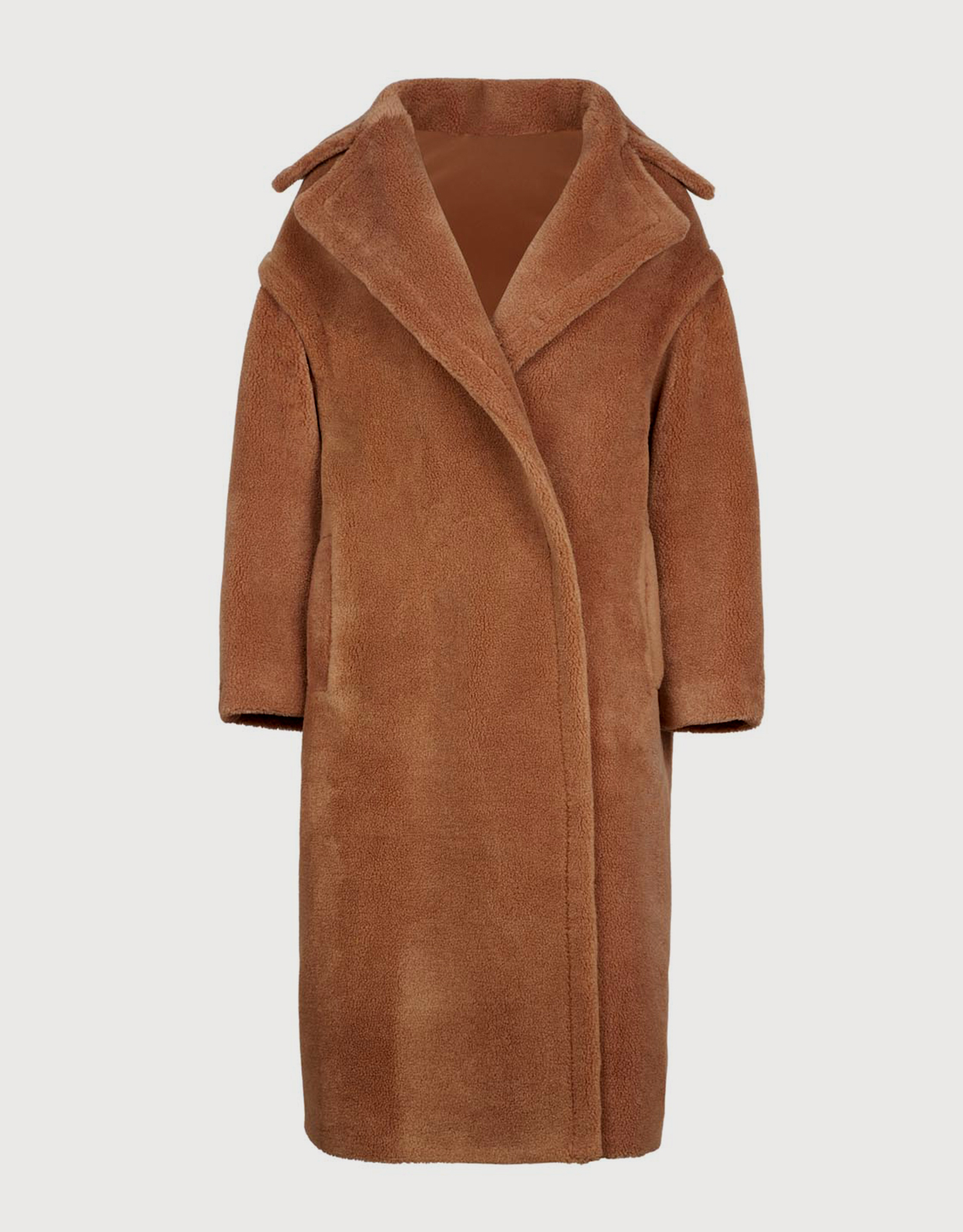 long beige teddy coat