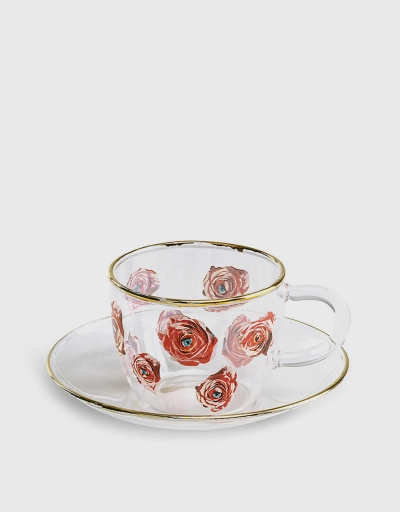 Seletti Wears TOILETPAPER Roses Printed Glass Coffee Set