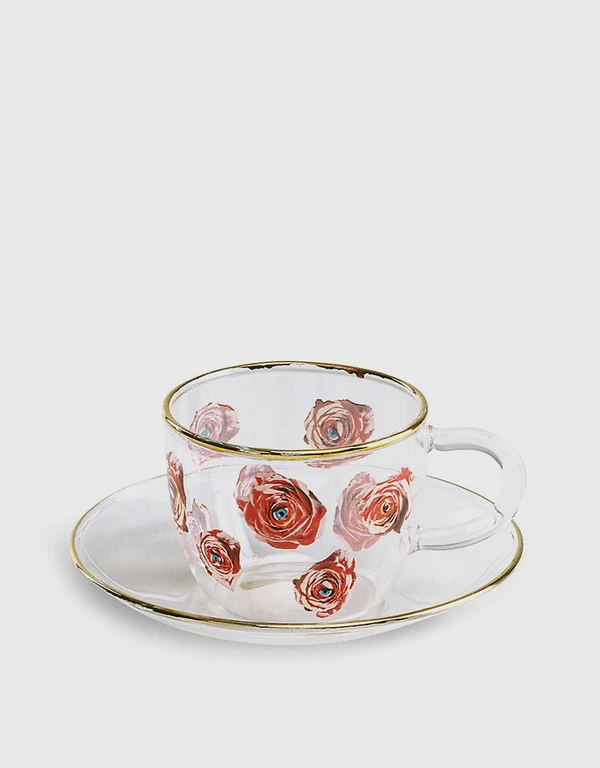 Seletti Seletti Wears TOILETPAPER Roses Printed Glass Coffee Set
