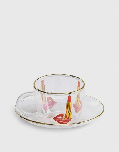 Seletti Wears TOILETPAPER Tongue Printed Glass Coffee Set